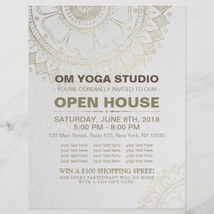 Casa de Yoga Open House Mandala Flores de Hoja de 