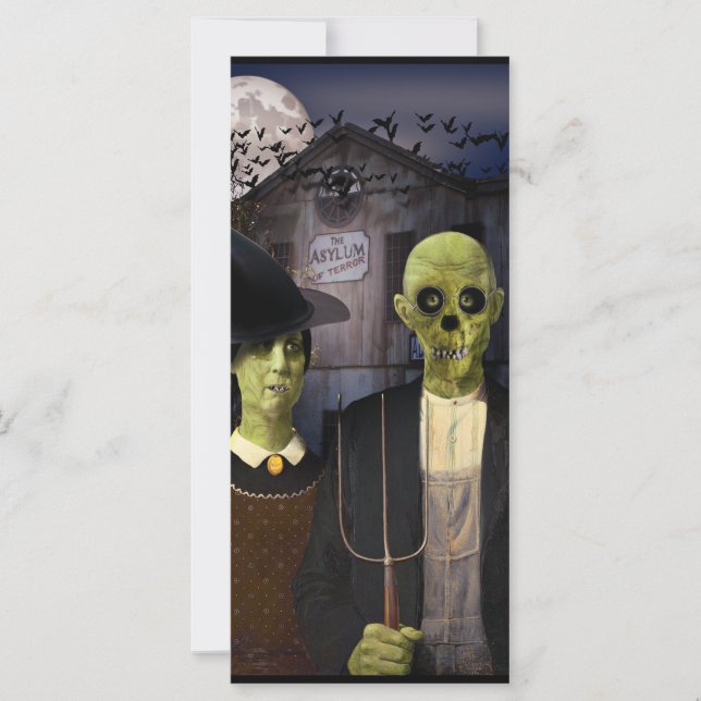 Casa embrujada de Halloween gótico americano (Anverso)