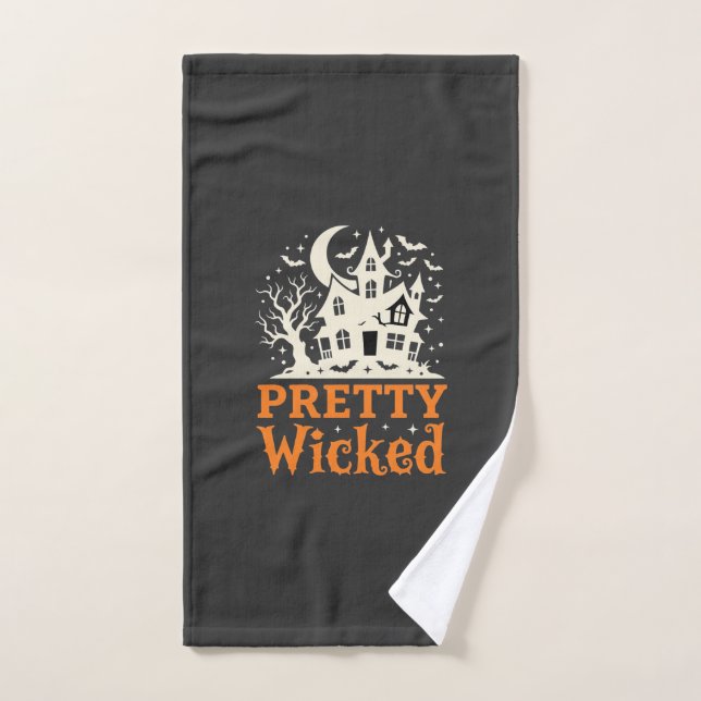Casa Embrujada de Halloween Pretty Wicked_1 (Toalla de mano)