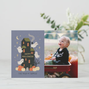 Casa embrujada Foto personalizada Familia Hallowee