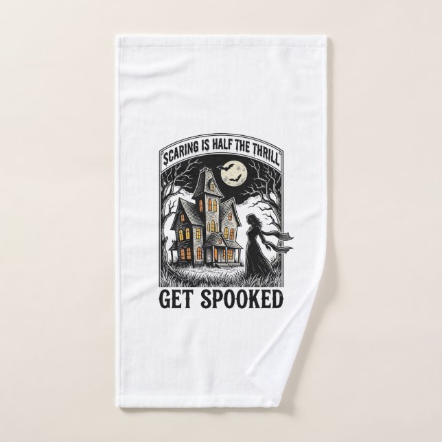 Casa Embrujada Halloween Grabado Antiguo Terror S (Toalla de mano)