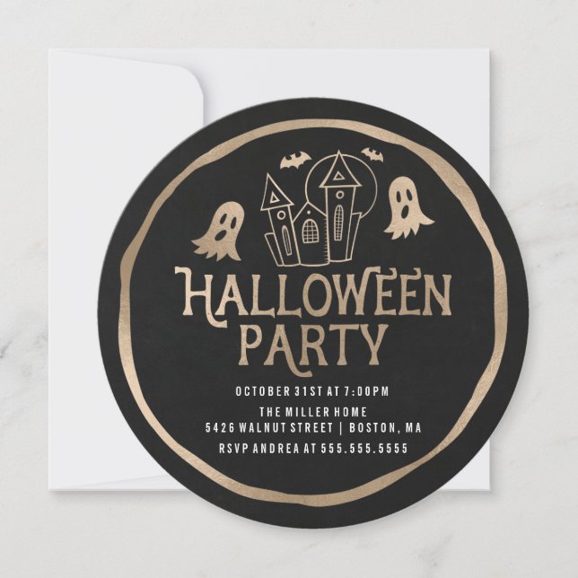 Casa embrujada | Invitación a la fiesta de Hallowe (Anverso)