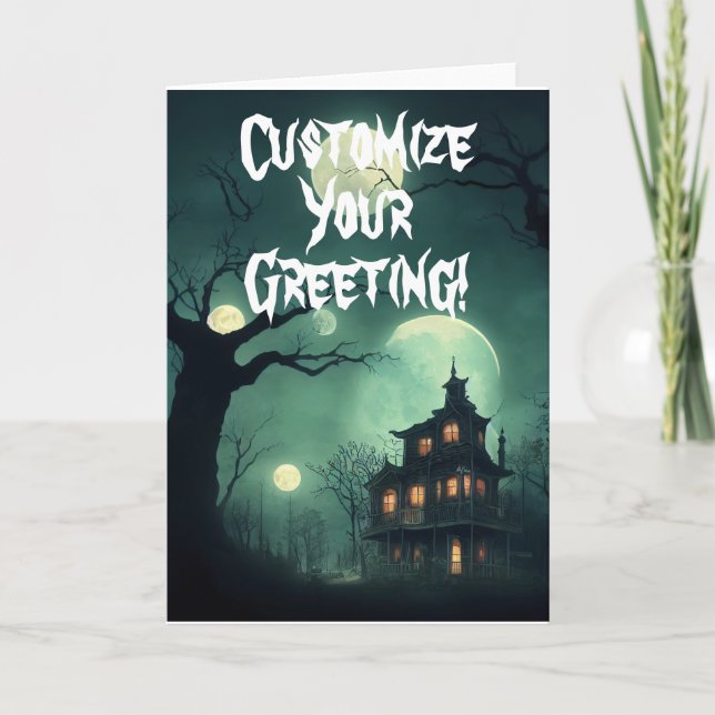 Casa embrujada personalizable Tarjeta plegada (Anverso)