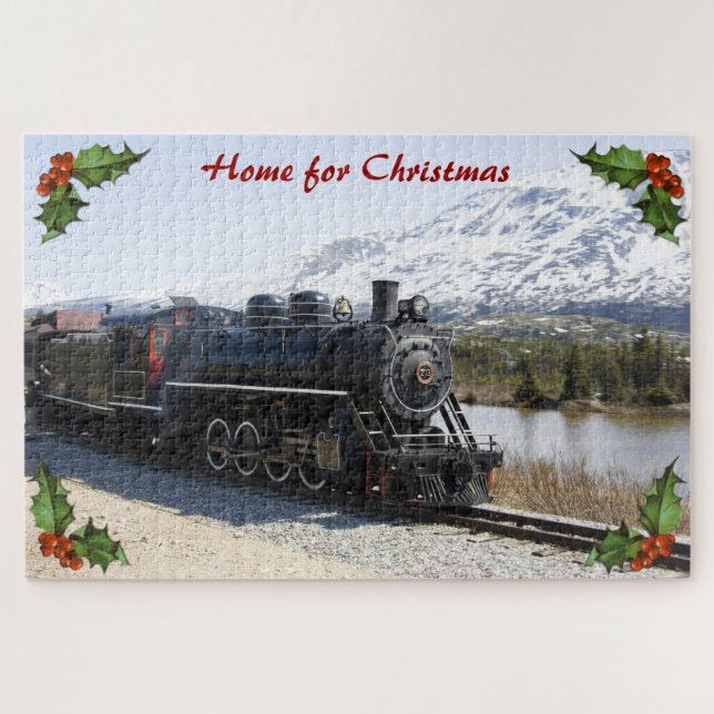 Casa en el tren para Navidades Gran rompecabezas (Horizontal)