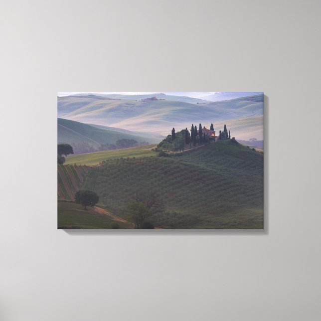 Casa en la Toscana en la impresión matutina de lie (Anverso)