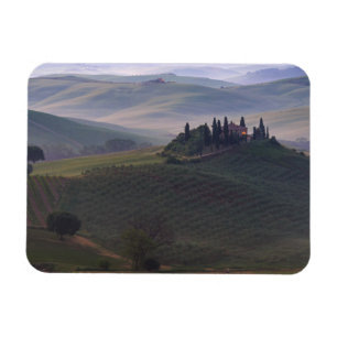 Casa en Toscana en el imán del rectángulo de la