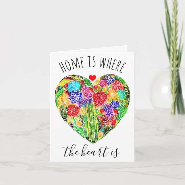 Casa Es Donde El Corazón Es Tarjeta De Saludo (Anverso)