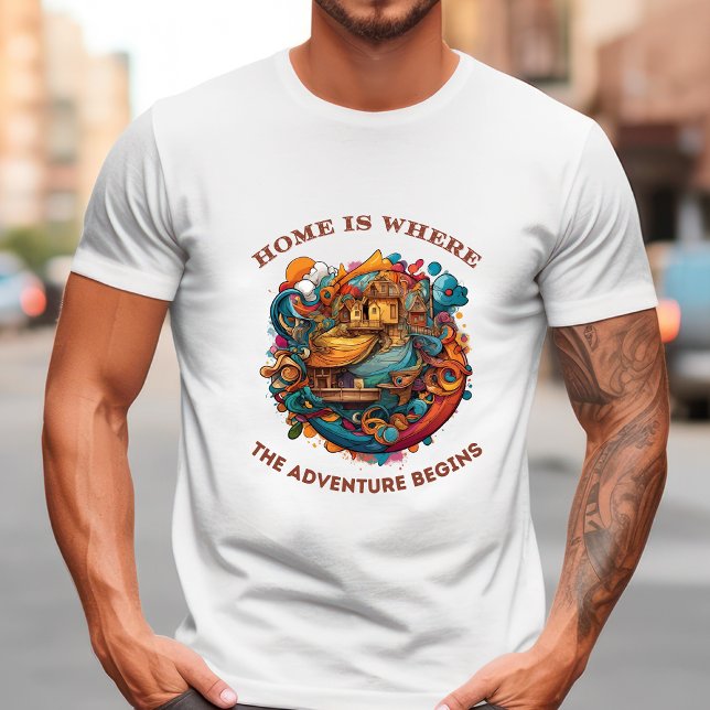 Casa es donde la aventura empieza camiseta masculi (Subido por el creador)