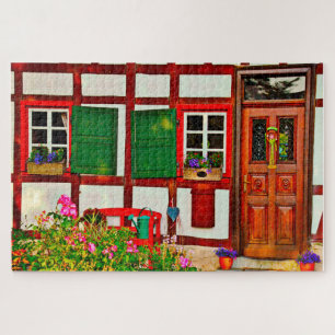 Casa Fachwerkhaus Alemania. Rompecabezas
