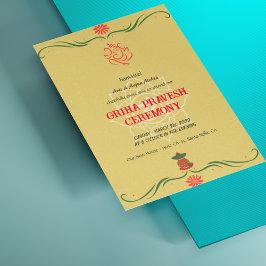 Casa hindú calienta invitación a Griha Pravesh