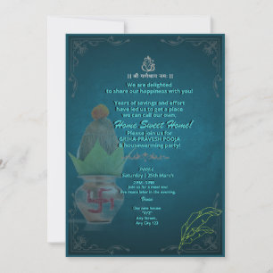 Casa hindú india calienta invitación a Grihapraves