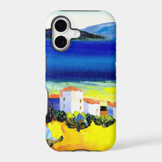 casa junto al mar pintura al óleo colorida diversi