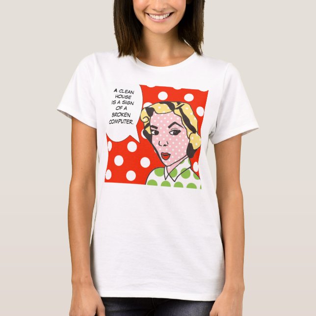 Casa limpia es el Rótulo de una camiseta de comput (Anverso)