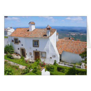 Casa mediterránea de acuarela