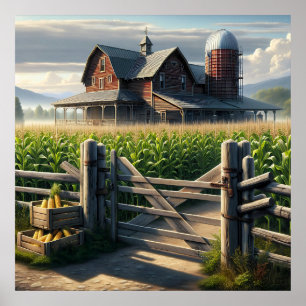 Casa rural rústica con arte de Cornfield Ai
