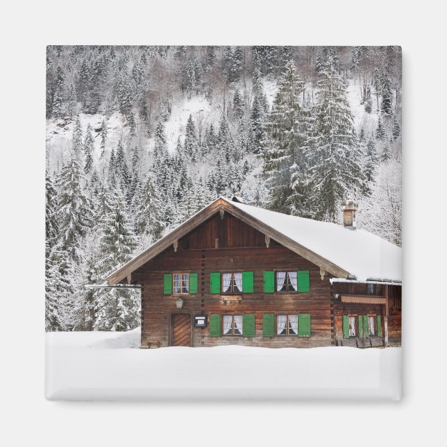 Casa tradicional de madera en el imán de Baviera (Frente)