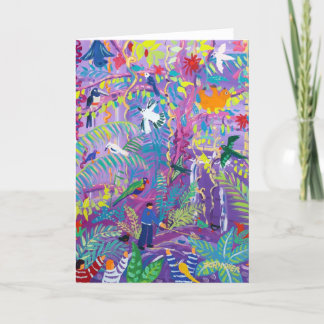 Casa tropical de la tarjeta del arte el tintóreo