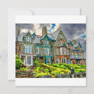 Casa victoriana en Keswick pintada con acuarela
