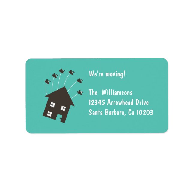 Casa voladora - Nos estamos mudando - Etiqueta (Frente)