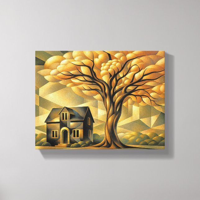 Casa y Árbol en Arte Deco (Anverso)