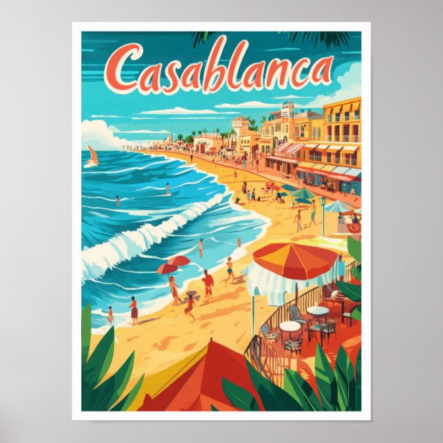 Casablanca Marruecos Ilustracion de Viajes de Arte (Frente)