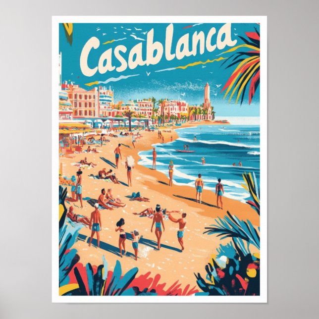 Casablanca Marruecos Ilustracion de Viajes de Arte (Frente)