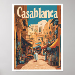 Casablanca Marruecos Ilustracion de Viajes de Arte