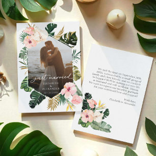 casada   Invitación de fotografía Boda tropical