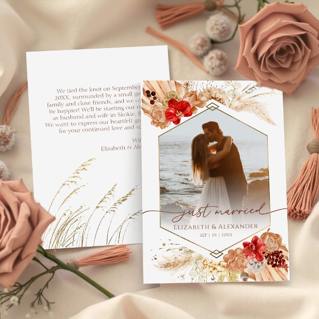 casada | Invitación fotográfica de Boho Boda (Subido por el creador)