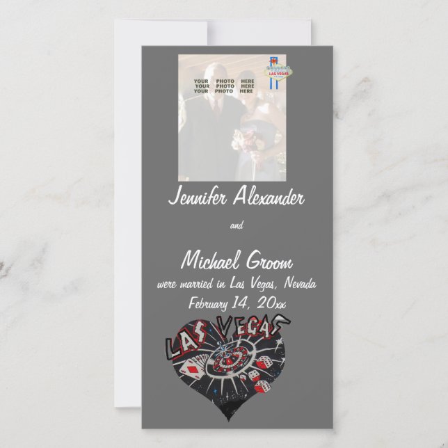 Casado en la Invitación fotográfica de Las Vegas (Anverso)