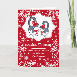 Casado y Feliz. Graciosas tarjetas de Navidades pa