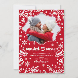 Casado y Feliz. Tarjeta fotográfica de Navidad