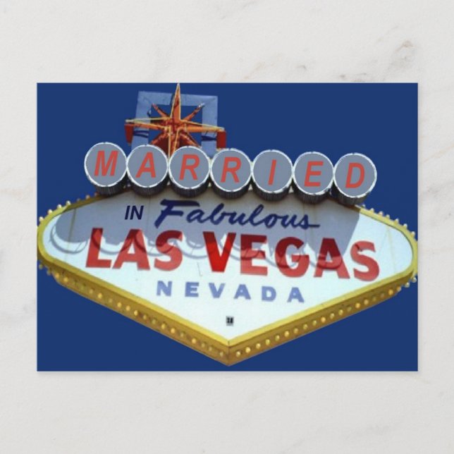 CASADOS En Fabulosa Postal de Las Vegas (Anverso)
