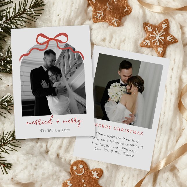 Casados y alegres arco de lazo foto Navidad (Subido por el creador)