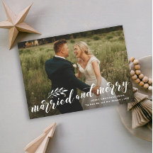 Casados y Alegres Tarjeta de Navidad con Foto de B