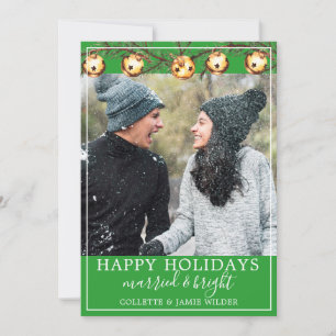Casados y recién casados brillantes foto Navidad 