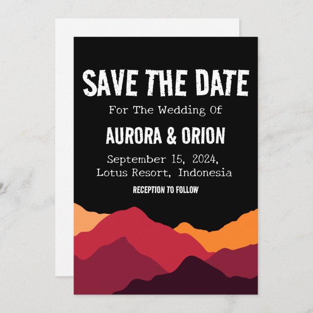 casamiento de camping guardar las tarjetas de fech (Anverso / Reverso)