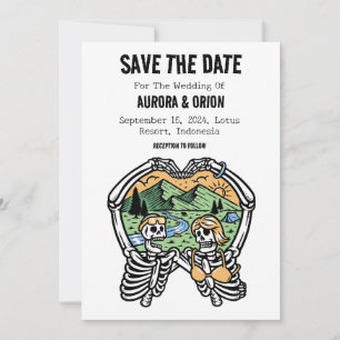 casamiento de camping guardar las tarjetas de fech