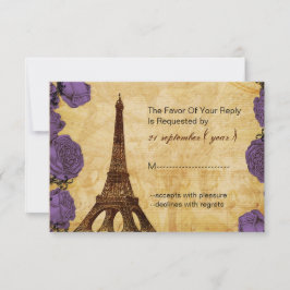 casamiento en torre de eiffel violeta rsvp 3.5 x 5