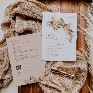 casamiento rústico otoño otoño florals Invitación