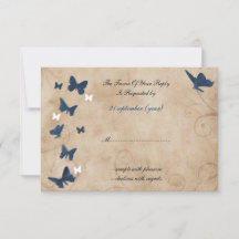 casamiento vintage de mariposa rsvp Standard 3.5 x
