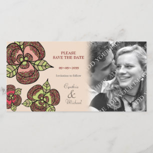 Casando reserva la tarjeta de la foto de las