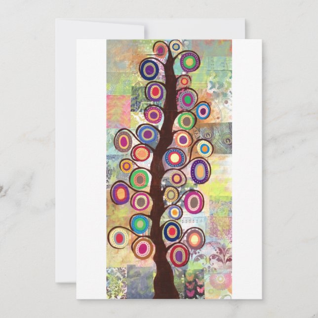 Casandose, árbol nupcial de las invitaciones de la (Anverso)