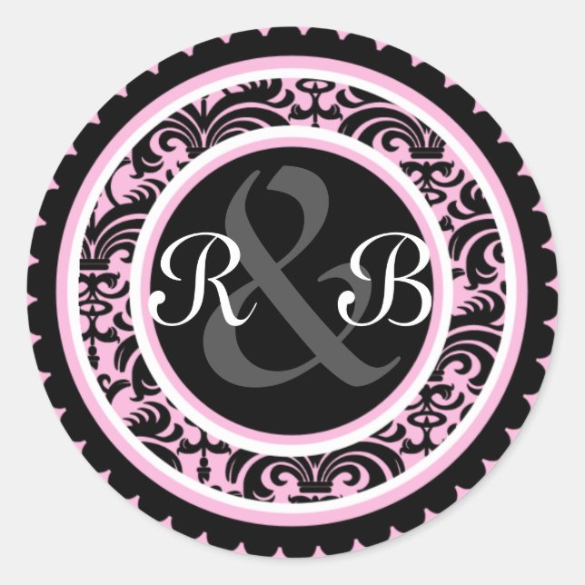 Casar al pegatina rosado de la inicial del (Anverso)