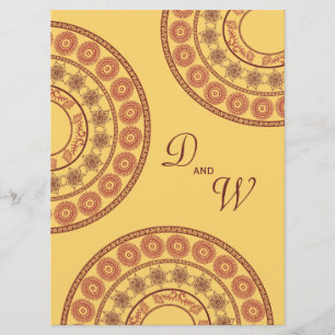 Casar la invitación amarilla de Mehndi Desi de la