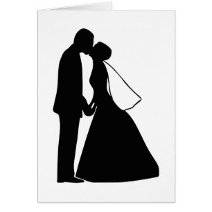 Casar la silueta de novia y del novio del beso