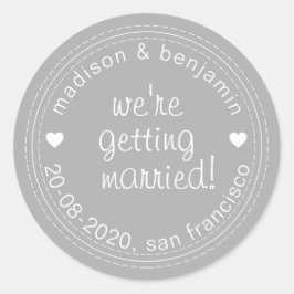 Casarse salva el Sello para sobres gris de fecha