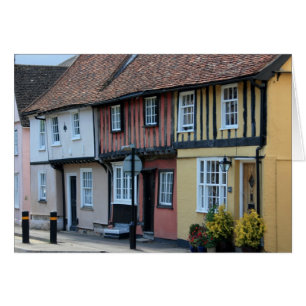 Casas coloreadas en el azafrán Walden, Essex,