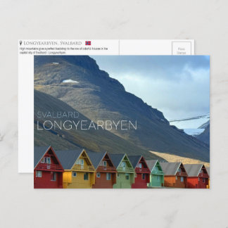 Casas coloridas en Longyearbyen, postal de Svalbar