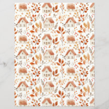 casas coloridas, hojas patrón raspapbook papel